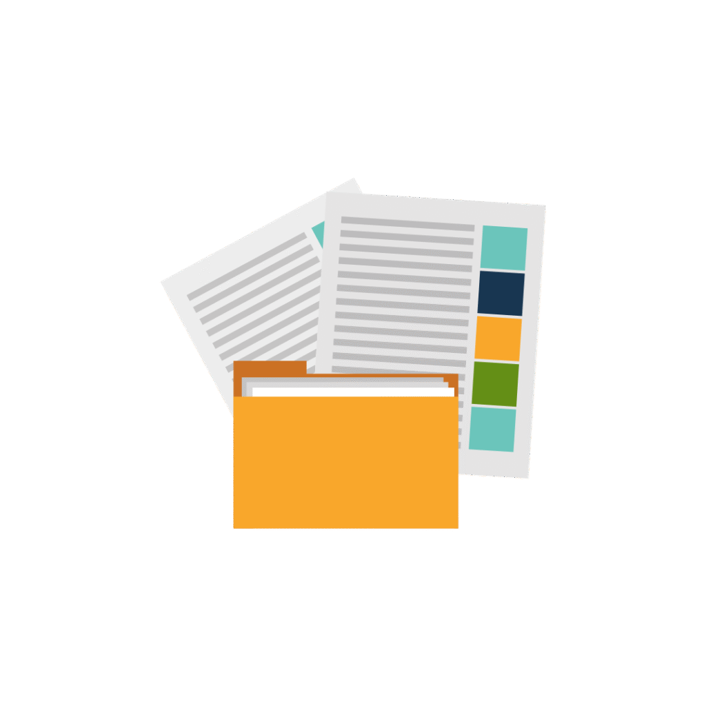 Icone document et un porte-vues de couleur jaune