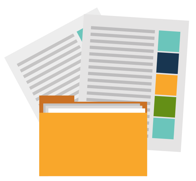 Icone document et un porte-vues de couleur jaune